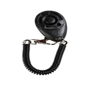 Dog Puppy Pet Button Clicker Sound Keyring Clip Obedience Training Teaching Tool black ABS + Stainless Steel - Image 2