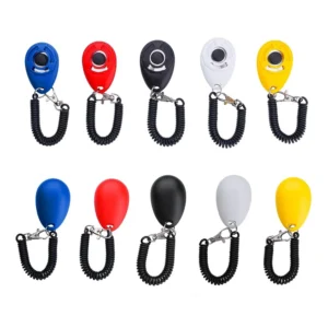 Dog Puppy Pet Button Clicker Sound Keyring Clip Obedience Training Teaching Tool black ABS + Stainless Steel - Image 3