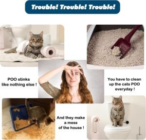 Cat Toilet Training Kit, Plastic Sand Box Mat Trainer Toilet Cleaning Hygienic Pet Supply - Image 2
